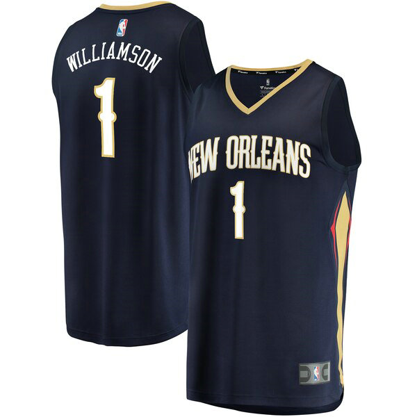 Camiseta Zion Williamson 1 New Orleans Pelicans Icon Edition Armada Hombre
